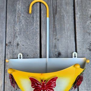 14.5" H, Up Side-Down Hanging Umbrella Planter, Color: YELLOW